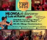 Dimanche 7 septembre 2025 / Cours au chapeau &amp; Milonga de Bienvenida