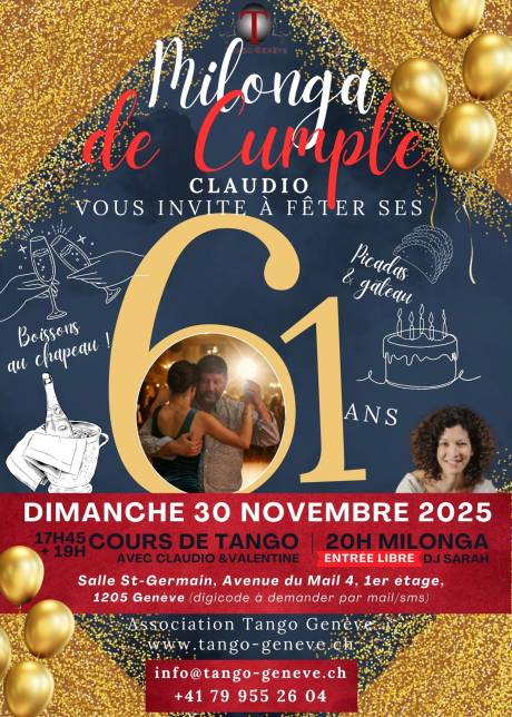 Dimanche 30 novembre 2025 / Milong&#039;anniversaire de Claudio