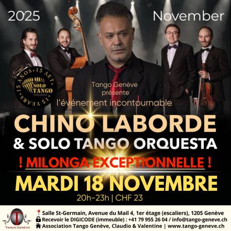 Mardi 18 novembre 2025 / Milonga exceptionnelle