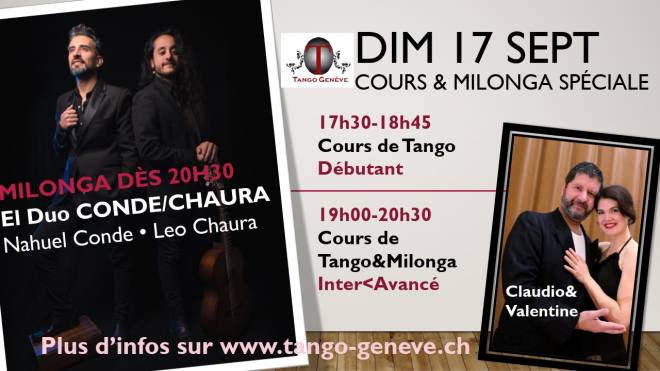Dim 17 septembre - Milonga spéciale avec El Duo Conde/Chaura