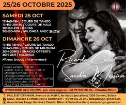 Samedi 25 &amp; Dimanche 26 octobre 2025 / Stage &amp; Milongas avec les Maestros