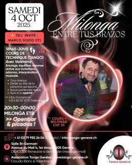 Samedi 4 octobre 2025 / Stage de Tango &amp; Milonga Entre tus Brazos